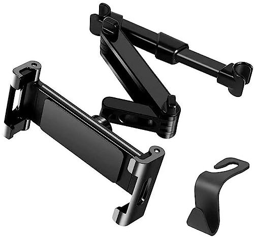 tablet halterung auto,tablet holder car，Universal tablet Halterung Auto, für iPad Air Mini 2 3 4, Pro 9.7, 10.2, 10.5, Samsung Tab, Smartphone und Tablet mit 4.3~13 Zoll – Schwarz Autotelefonhalter