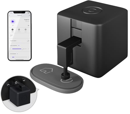MOES Fingerbot Plus Smart Switch Toggle-Smart Button Pusher Upgrade mit Touch-Steuerung,Kompatibel mit Smart Life App und MOES Tuya BLE Hub für Alexa, Google Home und Timer-Steuerung,Schwarz