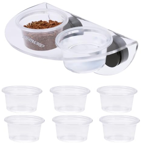 DERNORD Repisa de alimentación de gecko crestado, paquete de 6 cuencos de agua para reptiles, vivero, repisa magnética fuerte, plato de comida para lagarto, dragón barbudo