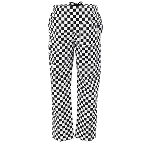 Whites Vegas Big Check Trousers Black & White Polycotton - Size L