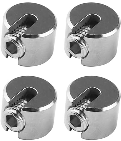 VOANZO 4Pcs M4x2mm Wire Rope Fixing Clip Stainless Steel Stop Clamp Non-Slip Cable Clamps for Tensioning Wire Rope and Securing Cables Rope Fixing Clamp Stopper