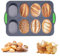 Stampo per Baguette, Mini Baguette Teglia in Silicone 8 Cavità, Antiaderente Teglia da Forno, Stampo per Pane per Cottura del Pane - 34,5 x 24,8 x 2,5 cm
