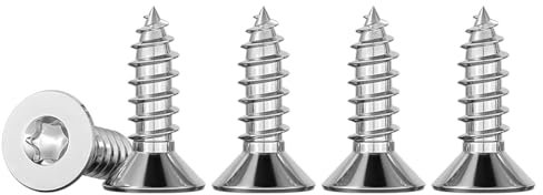 Drenky Vis Inox Terrasse M3 x 12 Torx à Tête Fraisée Placo 50 Pièces Acier Inoxydable A2 V2A Entièrement Fileté Clous, Vise Et Fixations Pour Le Travail Du Bois, TX10