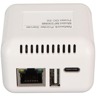 Plyisty Serveur d'imprimante Réseau, Adaptateur de Serveur d'impression 'Ordinateur 100-240V Efficace Mobile à Distance à Distance-Multi-Multi-utilisateur Approbation pour la Maison pour (Prise UE)