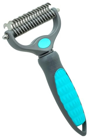 YOKOPET Unterwolle Bürste Hund, Katzen- & Hundebürste, Unterfellbürste Hunde für Langhaar- & Kurzhaar Katzen Hunde, Doppelseitige 9+17 Rundzähne, Deckhaarschutz, Anti-Knoten