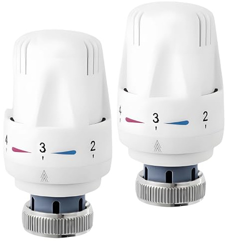 2 Stück Heizkörperthermostat, Heizungsthermostat, M30 x 1.5 Heizkörperthermostat, Kühlerventilköpfe, Heizkörper Thermostatkopf, Heizungsthermostat, Thermostat Heizkörperventil für Büro Zuhause