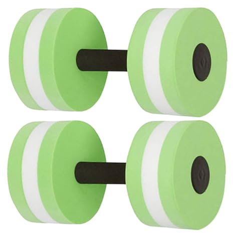 KOMBIUDA 2 Manubri Acquatici Galleggianti in Schiuma Eva Verde per Esercizi in Piscina Resistenza per Acquagym e Allenamento Fitness Acquatico