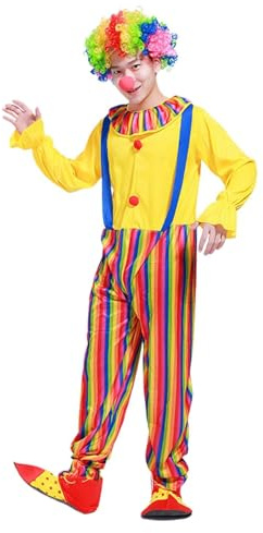 Generisch Costume de clown pour hommes et femmes, avec bretelles, pour et adultes, costume de carnaval 2026, tenue de fête, festival