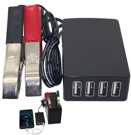 12–24 V batteriladdare – USB-strömadapter för motorcyklar och bilar | Laddningsstation för flera enheter, snabbladdare för elfordon, bärbar billaddare för, resor