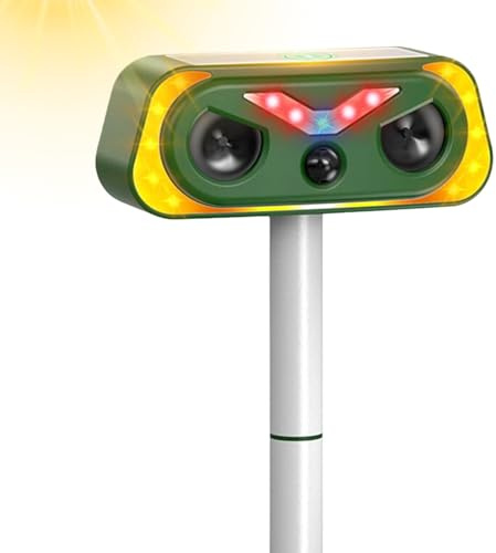 Répulsif Chat Ultrason, Repulsif Chat Solaire & Solaire et USB Répulsif Animaux 2 Modes, IP68 Étanche Repulsif Chat Exterieur avec Détecteur et Flash pour Chats Chiens Souris Ratons Animaux de Jardin