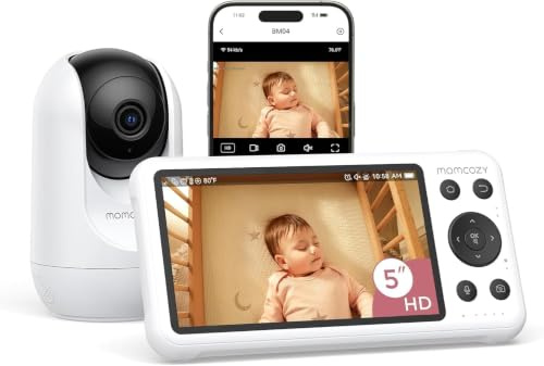 Momcozy BM04 babyphone mit Kamera, 5 Zoll Smart WLAN Baby Monitor
