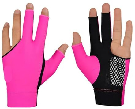 EKalgretrA Guanto Biliardo 1 Paio Di Guanti Da Biliardo Snooker Con Design A Giunzioni Traspiranti, Resistenti All'usura, Accessori A Tre Dita(Black)
