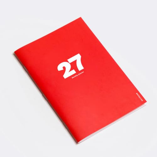 OCTÀGON DESIGN | 2027 Big Monthly Planner | Planificador mensual | 12 meses; enero - diciembre 2027 | El icónico Monthly Planner de Octàgon | Tamaño A4 | Color Rojo | Tapa blanda