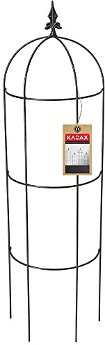 KADAX Rankobelisk av pulverlackerat stål, 3D-rankobelisk, växtstöd, obelisk, fristående spaljé, rankobelisk, rankgaller (H: 120 cm, halvrund)