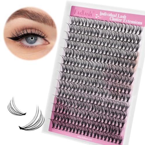 FADLASH Ögonfransar Individuell Volym 20D hemma Klusterfransar Naturliga 0.07D Curl DIY Individuella Segment Bred Foundation för Ögonmakeup Ögonfransförlängningar 12mm Förlängningar Ögonfranskluster