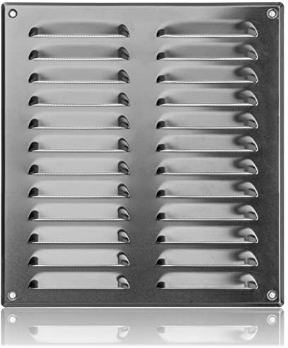 260x280mm Aluminium Lüftungsgitter mit Insektenschutz - Metall Abluftgitter - Abluft Zuluft Gitter