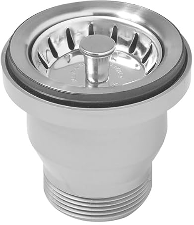 Schläfer 3439715 | Desagüe de 70 mm para fregadero de cocina, fregadero de baño, lavabo sin orificio de rebosadero, compatible con sifón de 1 1/2, diámetro del fregadero 60 mm, tapón de cesta de acero