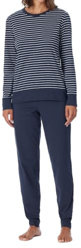 Schiesser Uncover Nightwear Set di Pigiama, Dunkelblau_181753, 36 Donna