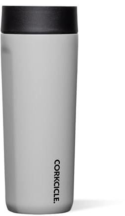 Corkcicle Commuter Cup Travel Mug with 360° Sip Lid, River Rock, 17 oz – Insulated Coffee Mug with Lid Keeps Beverages Cold 18 Hours, Hot 5 Hours – Cupholder Friendly & Spill-Proof Slim Tumbler