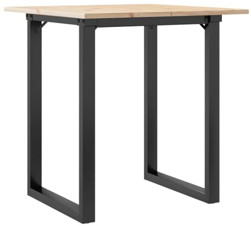 vidaXL Tavolo da Pranzo Telaio a O 70x70x75 cm Legno Pino e Acciaio