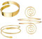 APMGONT Arm Manschette 3 Pcs Oberarm Band Gold Manschette Armreif Armband FüR Frauen Einstellbar Glatt Offenes Gold Blatt Feder Armreif ArmbäNder Arm Schmuck Geschenke Set FüR Frauen (Set A)