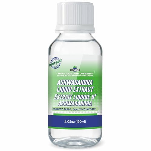 MYOC Ashwagandha flytande extrakt | Cosmetic Grade Botanical Ingredienser | Non-Edible | Vattenbaserat örtextrakt för DIY Skincare | 120 ml/4,05 fl Oz