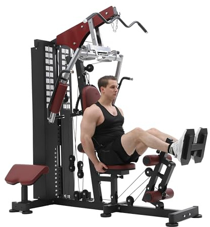Strongway® Multi Gym with Weights 72KG Weight Stack Included - Multifunction Home Gym Cable Pulley Preacher Pad Butterfly Press Strength Training