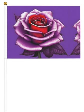 Drapeau double face rose fuchsia – 14 x 20,8 cm – Accessoires pour fête, événement sportif