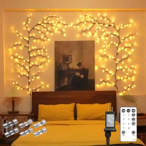 Probapro Guirnalda Luminosa con 144 LEDs y Mando a Distancia - Árbol Iluminado con Enchufe para Decoración Mural, Salón y Dormitorio - Decoraciones Navideñas de Interior (1 Pcs)