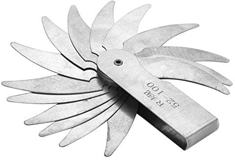 Medidor de Radio, Juego de Medidores de Radio Métricos de Acero Inoxidable, Medidor de Filetes Portátil para Medir Superficies Cóncavas Y Convexas, para Medir El Radio de Objetos (R52-100MM)