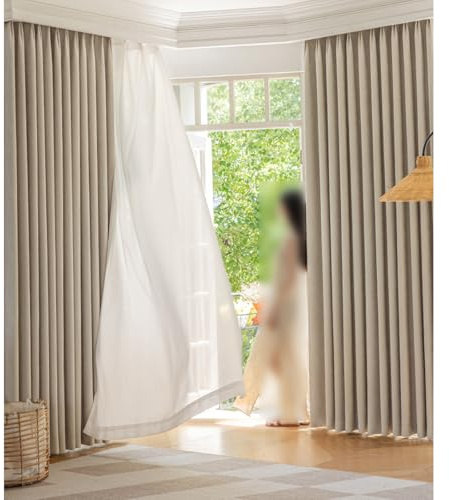 1 Panels chenille gardiner, 80–90% ljusblockerande moderna mörkande termiskt isolerade energisparande utförande, fönsterbehandling för Sovrum Vardagsrum & Balkong, B×H(A,150x230cm(59x91in))