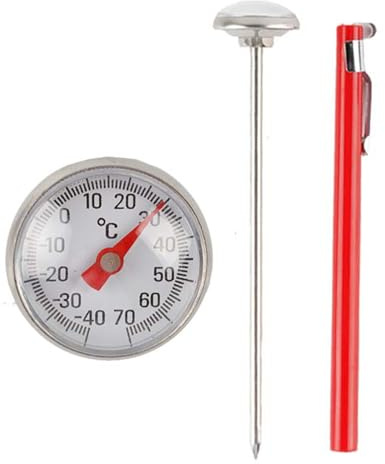 Misuratore di temperatura digitale con sonda in acciaio inox, alta precisione ± 2 ℃ per il monitoraggio della catena del frigorifero, conservazione di alimenti e medicinali, termometro per frigorifero
