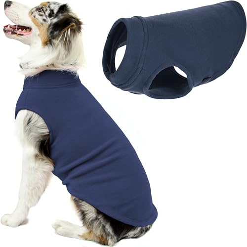 Gooby - Stretch Fleece Vest Sweater Fleece Vest Jacket Jumper for Dogs, Indigo Blue, 6X-Large