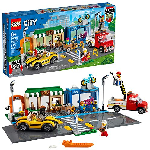 LEGO City Shopping Street 60306 Building Kit; Cool Building Toy for Kids, New 2021 (533 Pieces)