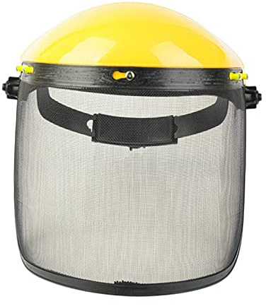 Milageto Professional Forestry Helmet Kettensägenschutzhelm mit Visier, Professional Chainsaw Safety Helmet, Gesichtsschutz mit verstellbarem Kopfband für 52-66 cm Kopfumfang, Gelb