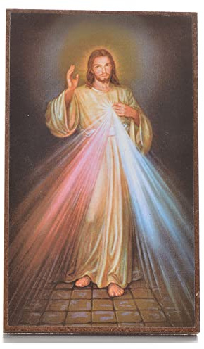 Holyart Cuadros, estampas y manuscritos iluminados: Cuadrito con pedestal Divina Misericordia 12,2 x 7,2 cm