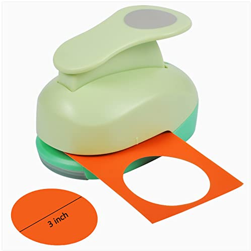 UCEC Perforadora Circular XXL (7,60 cm / 3 Pulgadas) - Diseño de Círculos, Troqueladora Redonda para Niños y Navidad