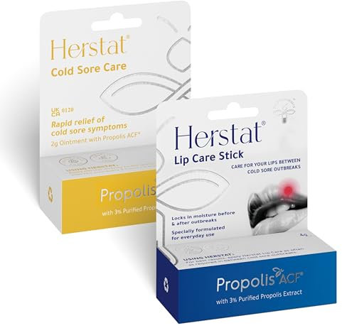 Herstat 2g Cold Sore Ointment and 4g Lip Care Stick | Package May Vary