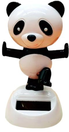 KERALI Solar Dancing Figures, Solar Powered Dancing Panda, Cute Panda Figurine Toy, Sturdy and Stable Animal Bobble Head, Panda Dancing Toy for Car Dashboard, Office, Table, Desk