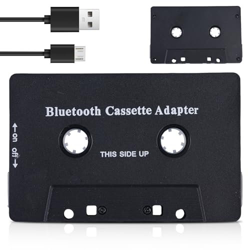 GOEDCH Adattatore per cassetta auto Bluetooth: adattatore stereo ad alta fedeltà, adattatore senza fili Bluetooth 5.0 per auto, ricarica USB, per telefoni cellulari, autoradio, tablet, telefono