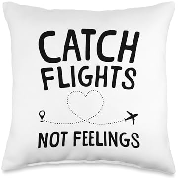 Funny Flight Attendant Art for Men Women Flight Attendant Throw Pillow