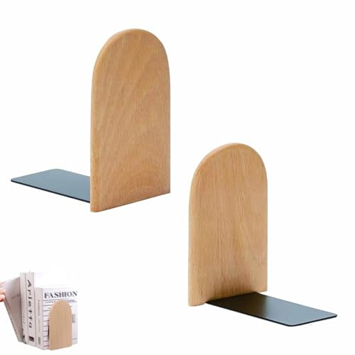 2 Piezas Sujetalibros de Madera Sujeta Libros Antideslizantes Sujetalibro de Madera para Oficina, Escuelas, Hogar, Biblioteca
