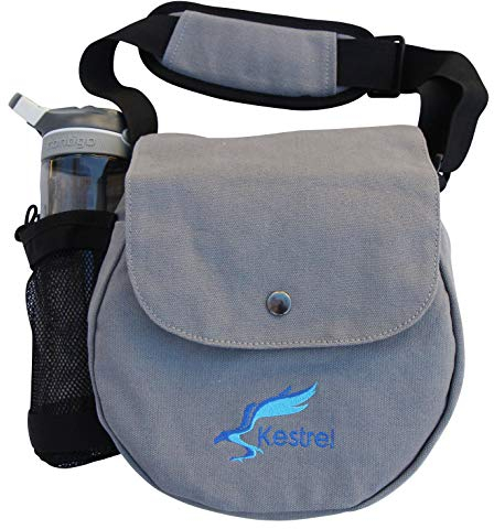 Kestrel Disc Golf Bag - Fits 6-10 Golf Discs + Bottle - For Beginner & Advanced Golfers - Extremely Durable Canvas - Frisbee Golf Bag - Small Sling/Shoulder Disc Golf Bag For Men & Women (Gray)
