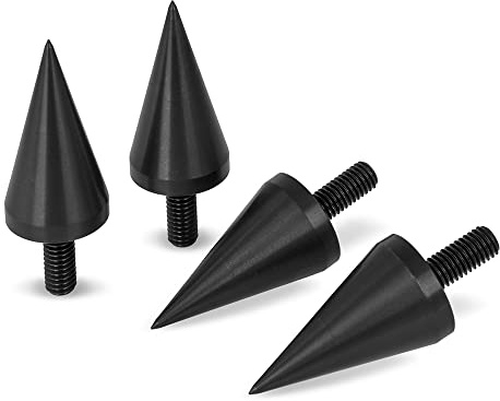 PrecisionGeek – stor anodiserad svart högtalare spikes M6, 15 mm lång med kon 20 mm diameter och 37 mm längd – set med 4 spikar