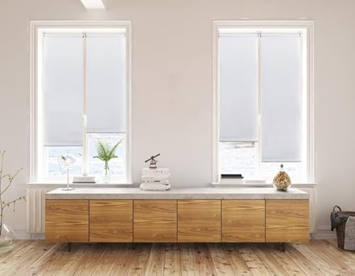 STOR PLANET | Store Tamisant sans Perçage, Stores Enrouleurs Intérieurs, Stores Faciles à Installer pour Fenêtre oscillo battante, Plafond et Mur | Blanc 45x180cm