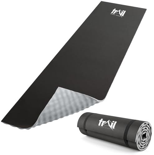 Trail Camping Mat With Comfort Contours 15mm Thick Foam Insulated Roll Pad (Grey)