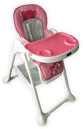 FEFE® Foldable 3 in 1 Baby Toddler Child Kids Infant Highchair Feeding Recliner Adjustable Seat Chair in Pink