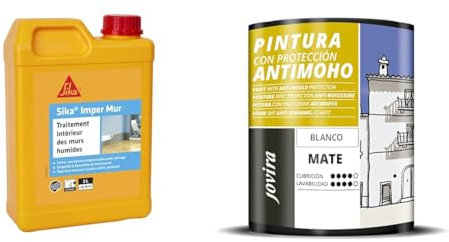 SIKA Imper Mur, Resine pour traitement des murs humides, anti-salpêtre & PEINTURE ANTI-MOISISSURES, prévient les moisissures, résiste à l'apparition de moisissures sur les murs