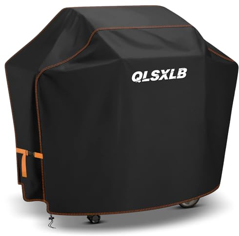QLSXLB Funda Barbacoa Exterior Impermeable, 420D Oxford Cubierta BBQ de Parrilla 152x68x119cm, Fundas Protectora para Barbacoa Anti-Viento/Anti-Polvo/Anti-Humedad/Anti UV, Resistente al Desgarro Negro