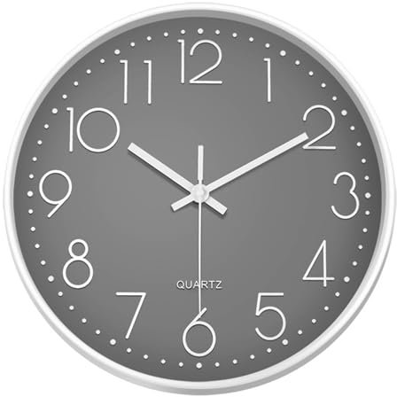 Wall Clock, 8 Inch Silent Wall Clock Non Ticking Quartz Modern Clock Easy to Read Battery Operated Clocks for Living Room, Kitchen, Bedroom, Bathroom, School, Office